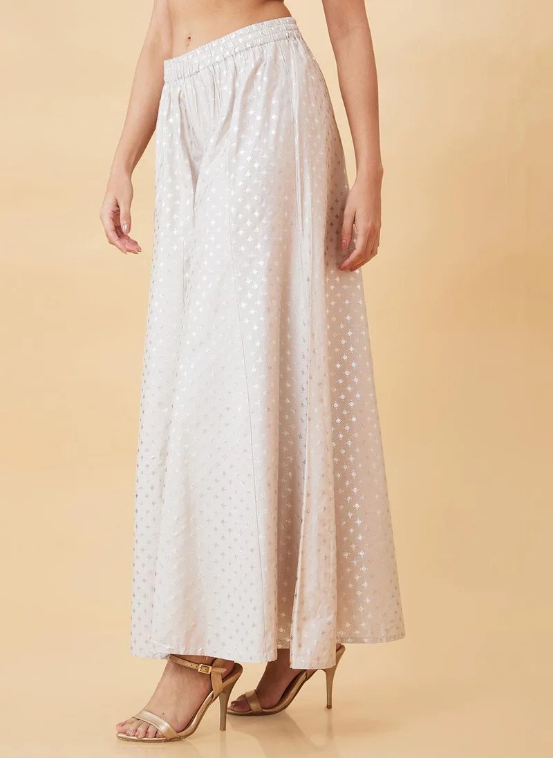Globus Taupe Globus Women's Palazzos Taupe Festive with Ethnic Motifs and Flared Design for Women | Best Price UAE
